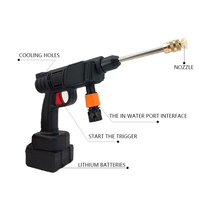 Alat Cuci Mobil Jet Washer Portable Water Spray Gun Cordless Wireless