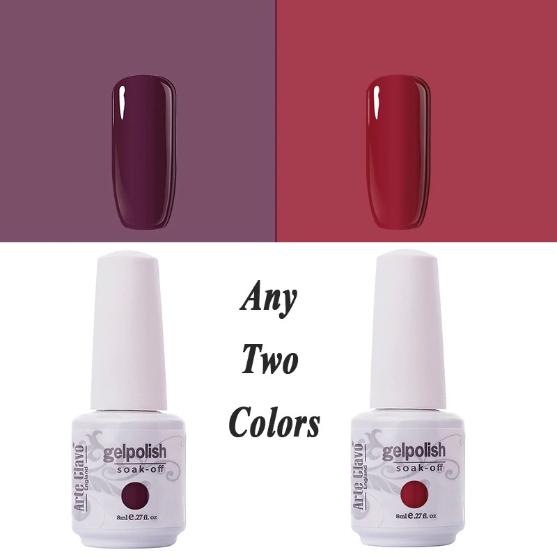 

Arte Clavo Nail Polish Set For Manicure 8ml Color Gellak Semi Permanent Glitter Nails Art UV