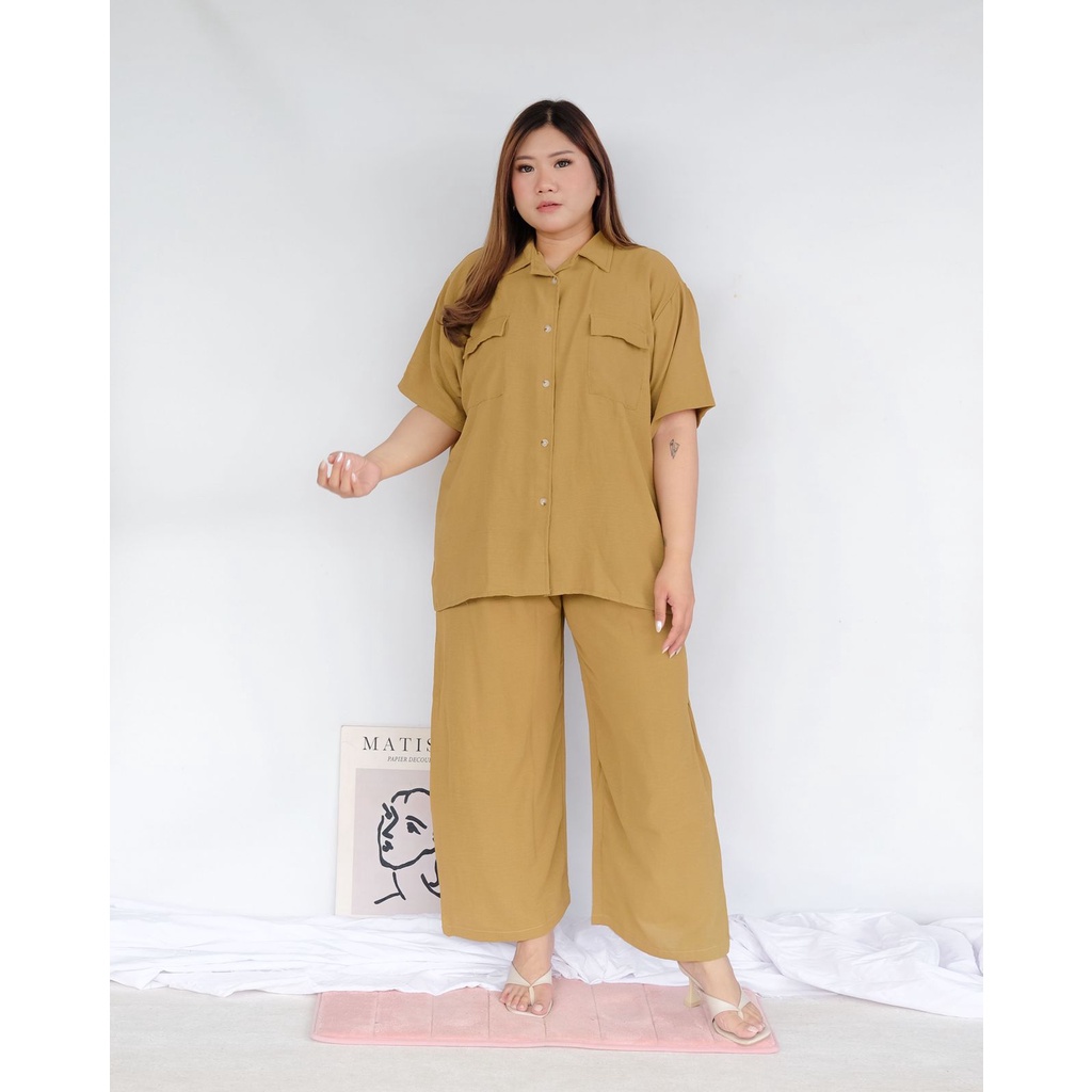 BIGWELL MARISKA SET POLOS - SETELAN WANITA BIG SIZE / SETELAN JUMBO / PIYAMA RAYON