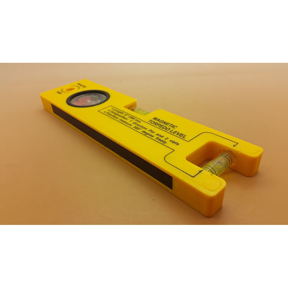 Waterpass / Magnetic Torpedo Level with Magnet + Busur derajat