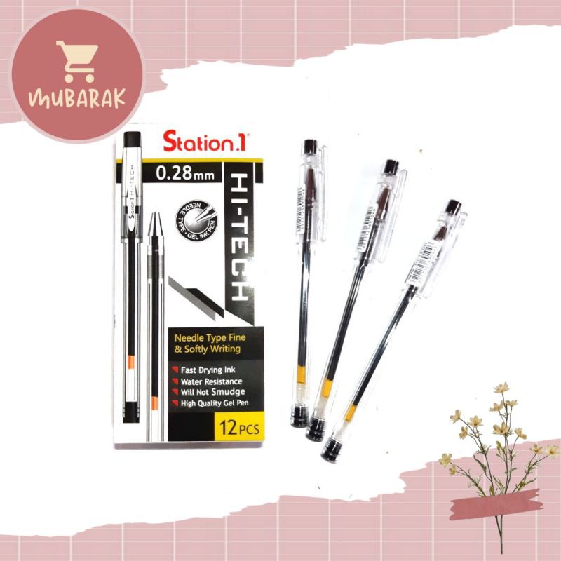 

[ 12 PCS] PULPEN / BOLPOIN GEL / JELL HI-TECH STATION.1 0.28MM