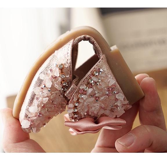 SH2-Sepatu Pesta Anak Perempuan Import Mutiara Rhinestone