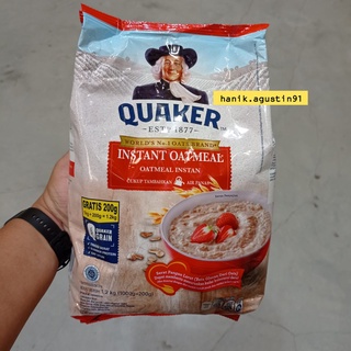 Jual Quaker Instant Oatmeal 1200 gr Merah 1,2 kg Indonesia|Shopee Indonesia