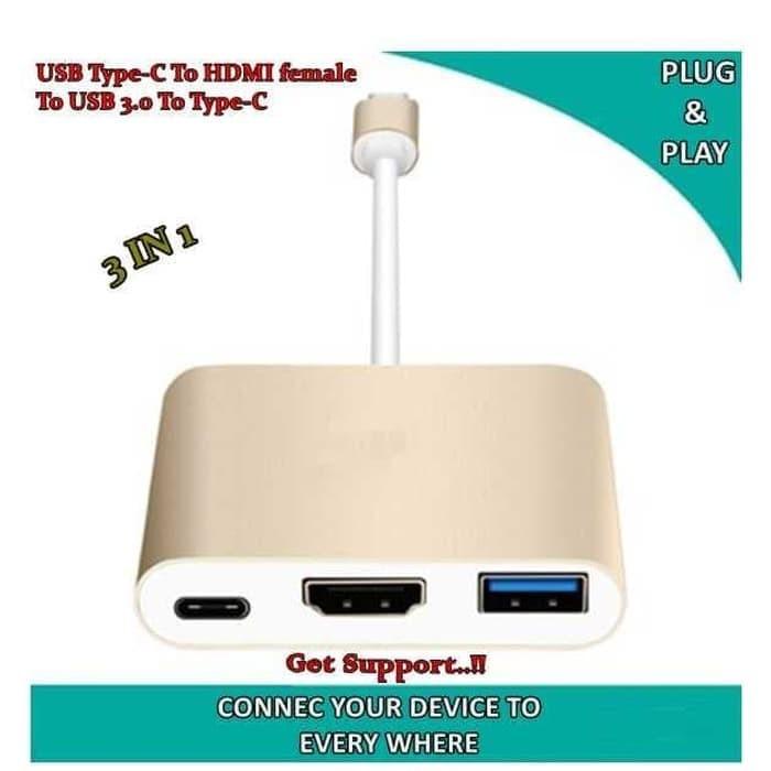 Konektor Converter Usb Type C To Hdmi Multiport Macbook 2016 - 649784