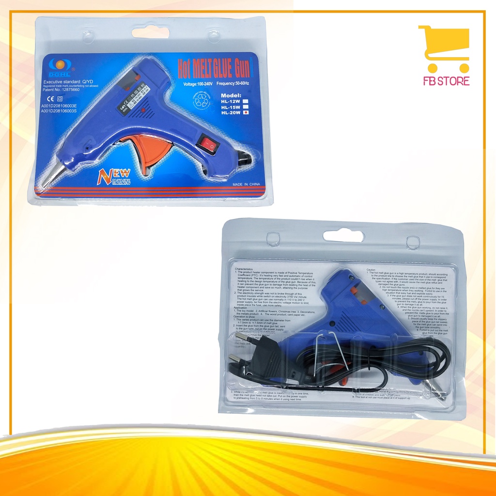 Hot Melt Glue Gun DGHL 20W / Alat Lem Tembak On Off Import