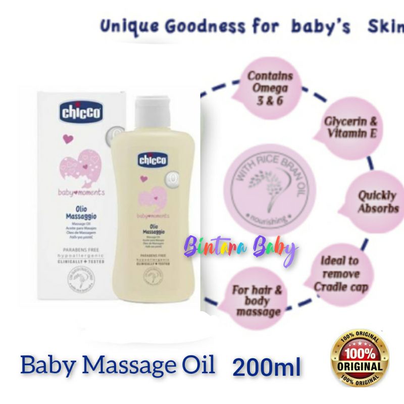 Chicco Baby Massage Oil 200ml  Minyak Pijat Bayi baby oil