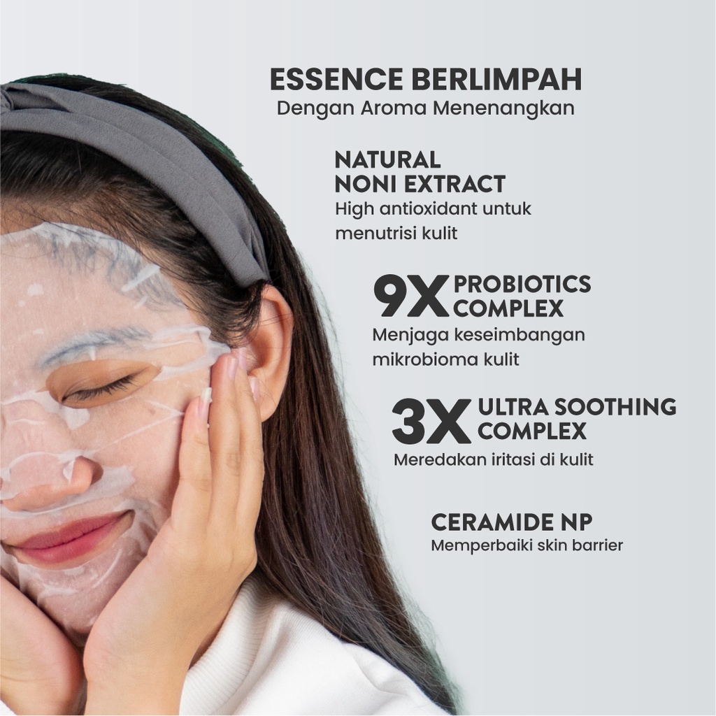 NPURE NONI PROBIOTICS RELAX ME BIODEGRADABLE SHEET MASK / Masker Wajah Topeng for Acne Treatment BPOM