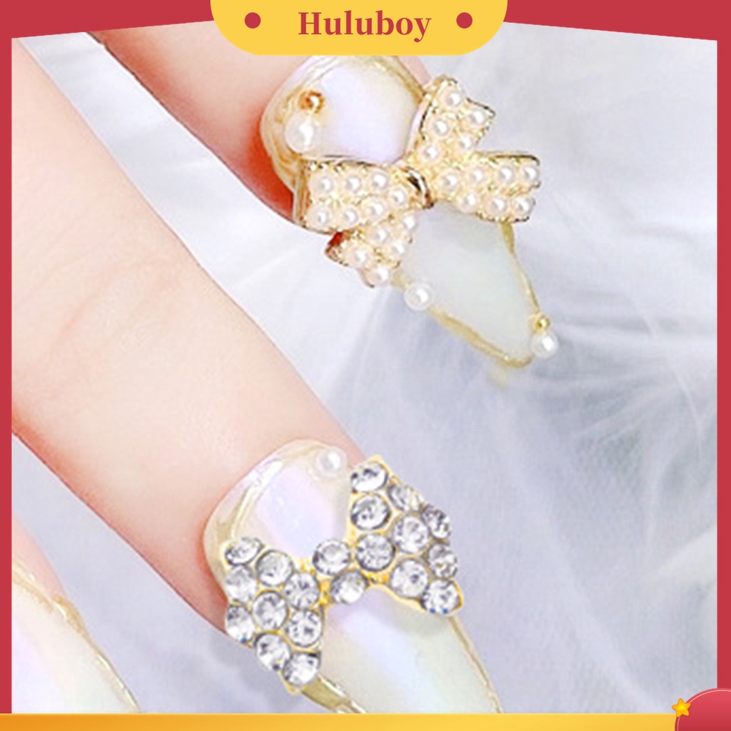 Huluboy Huluboy♡ 10pcs / Pak Pita Alloy Aksen Berlian Imitasi Untuk Dekorasi Nail Art / Manicure