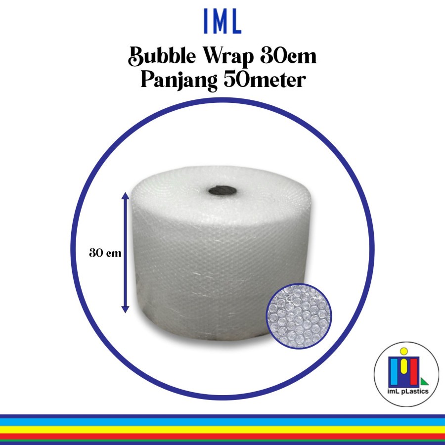 Bubble Wrap Hitam / Putih Lebar 30 cm Panjang 50m ( 1 Roll )