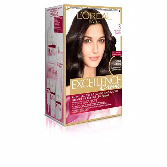 Loreal Excellance Dark Brown Cat Rambut Warna Coklat Gelap