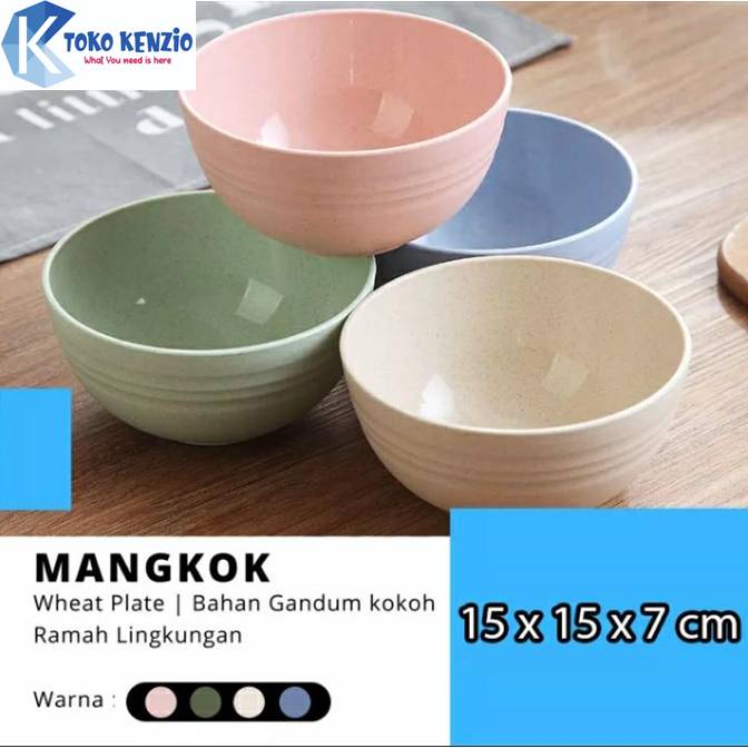 Jual Mangkok Wheat Straw Bowl Mangkuk Plastik Microwave Warna Warni