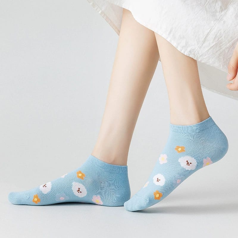 ♫ Megata ♫ A190 Kaos Kaki Fashion Wanita Korea Style Motif Kartun Karakter Women Sock Import