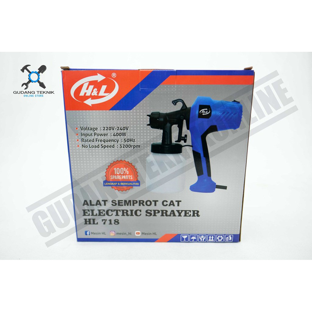 Elektric Spray Gun H&amp;L HL 718 / Alat Semprot Cat Elektrik H&amp;L HL718 / Spraygun Elektrik Hnl