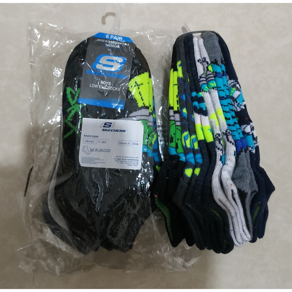  Kaos  Kaki  Anak Laki Skechers  Boys Low Cut Socks Medium isi 