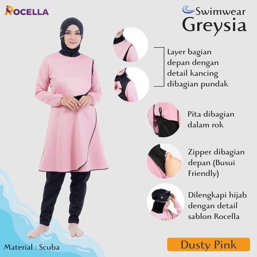 (TERBARU) Baju Renang Muslimah - Swimwear Muslimah - Pakaian Renang Muslimah - Swimwear Marina Greysia