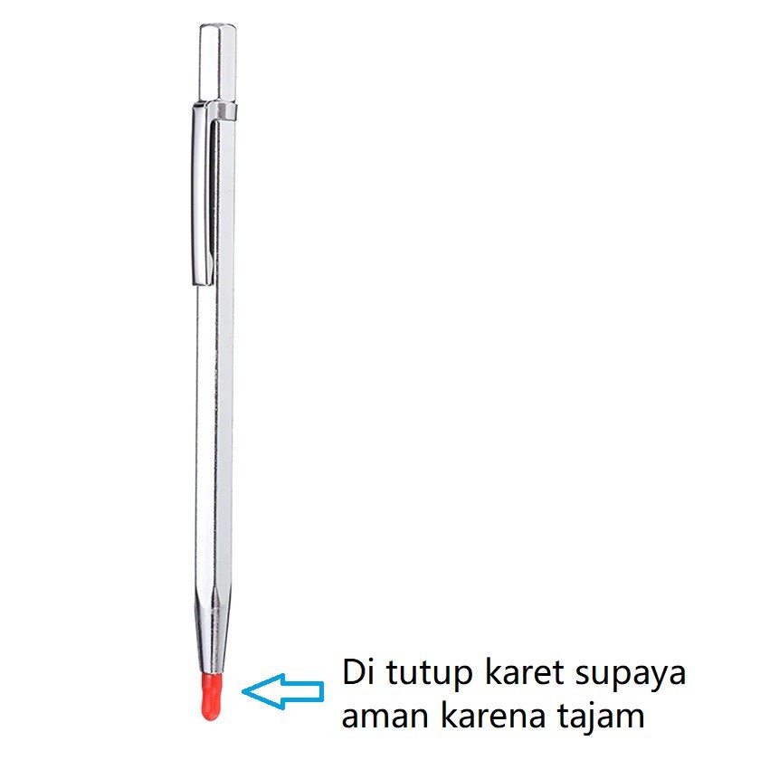 Pena Ukir Besi Solid Steel Engraving Scriber Pen Tungsten Carbide Tip