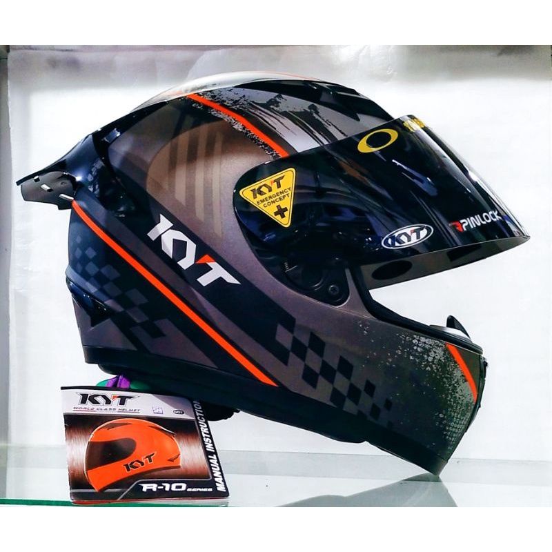 HELM KYT R10 SERI 4 BK DOF/RED PAKET GANTENG