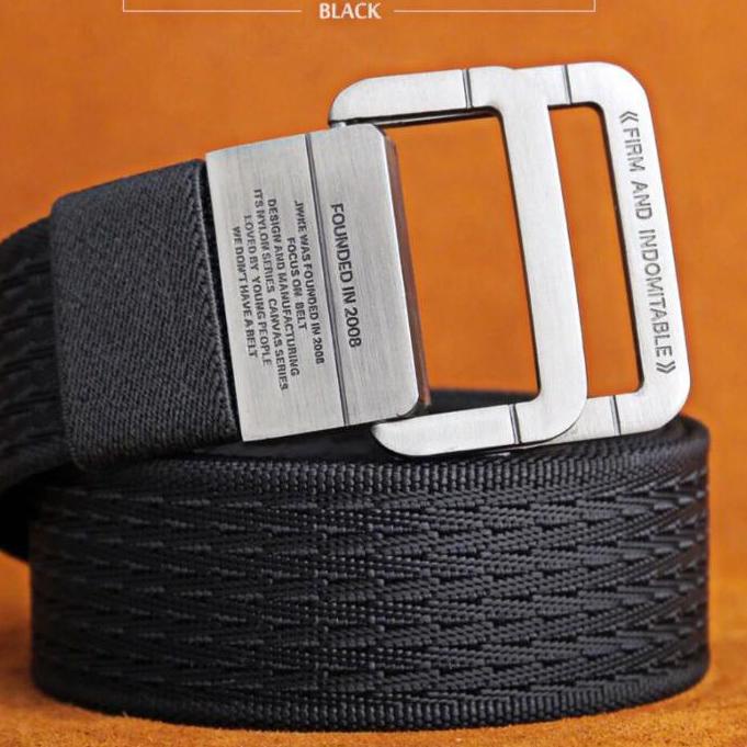 Harga Diskon ikat pinggang pria tactical bahan nylon double ring kepala besi bisa COD