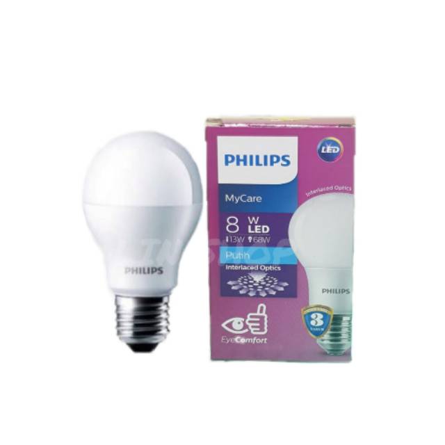 LAMPU LED PHILIPS 8 WATT / LED PHILIPS BULB 8W PUTIH