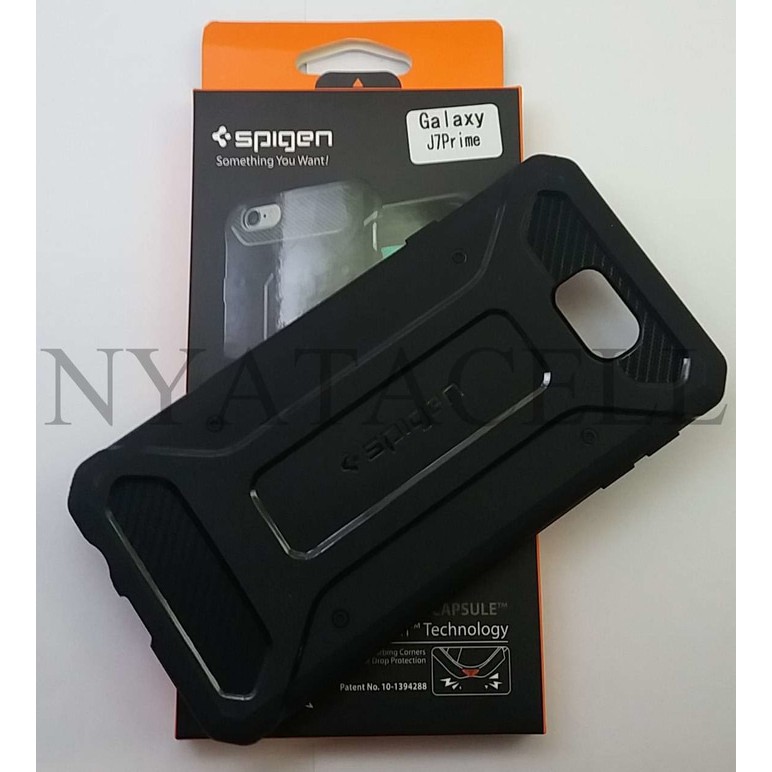 Promo Spigen Capsule Samsung J7 Prime Soft Case Rugged Armor Carbon