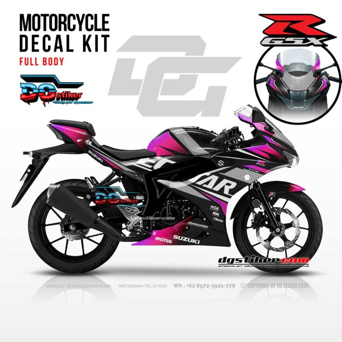 Decal Sticker GSXR 150 Hitam Racing Ecstar