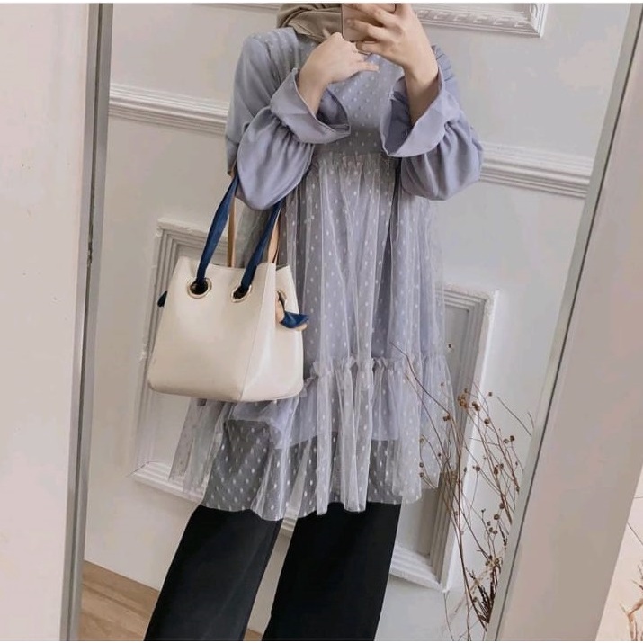Charlota Tunik Ukuran S M L XL XXL XXXL 5L FASHION MUSLIM ATASAN WANITA JUMBO