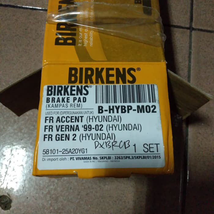 kampas rem depan hyundai accent / kampas rem depan accent