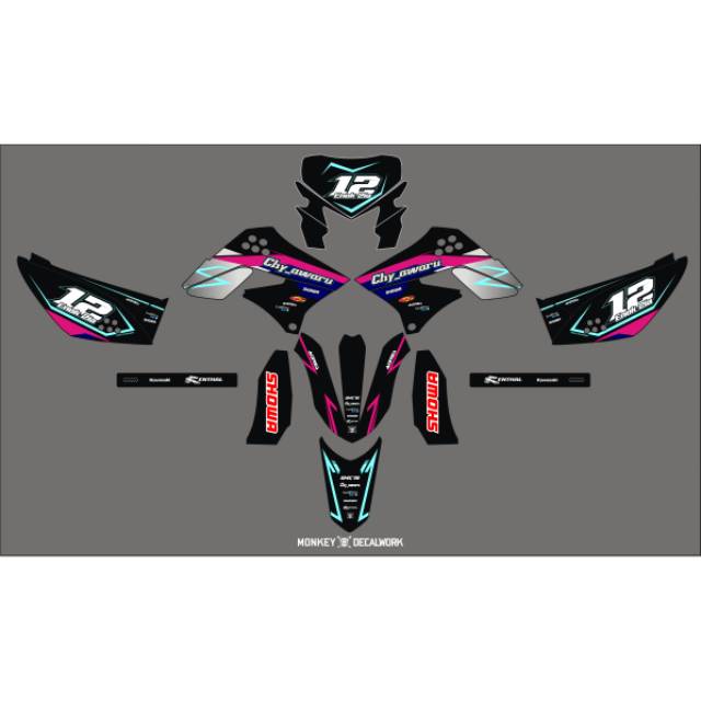 DECAL KLX LAMA DEKAL STICKER GRAFIS SIMPLE