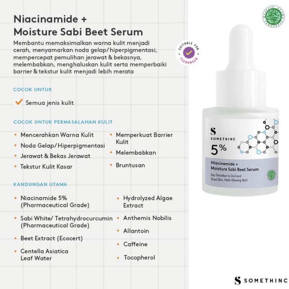 SOMETHINC 5% Niacinamide + Moisture Sabi Beet Serum / 10% Niacinamide + Moisture Sabi Beet Max Brightening Serum 20ml 40ml