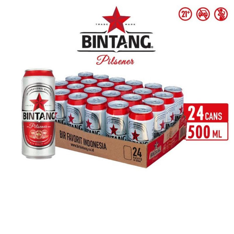 Bir Bintang Pilsener 24 can 500 ml Bintang Beer Beer Bintang 24 kaleng 500 ml Bintang Bir Bintang jumbo kaleng 500ml beer bintang bir bintang pilsener can