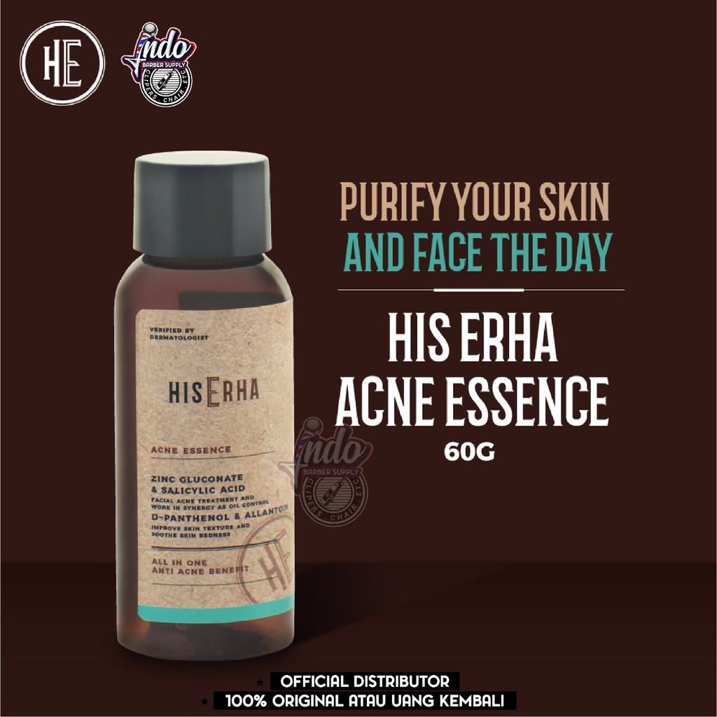 HIS ERHA ACNE - ACNE ESSENCE atau GENTLE ACNE WASH / sabun cuci muka obat dokter serum wajah jerawat