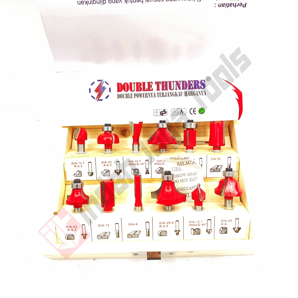 DOUBLE THUNDERS Router Bit Set 12 Pcs - Mata Profil Set Trimmer