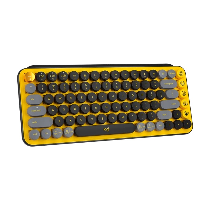 Logitech POP Keys Keyboard Wireless Mechanical Compact, Emoji Keys - ( Blast Yellow / Heartbreaker Rose )