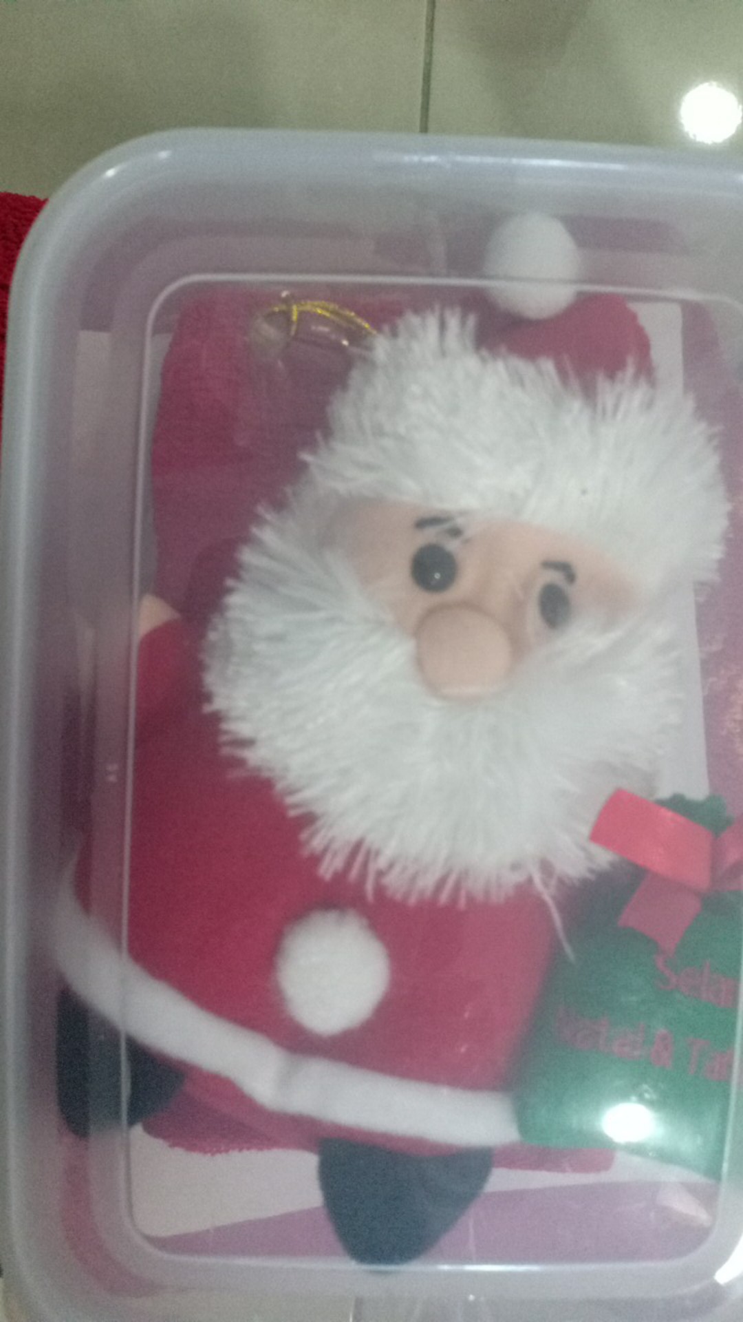 Paket Handuk + Boneka Santa Klaus Souvenir Natal Santa Claus Christmas