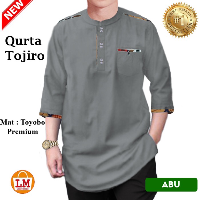 LOBBY MODE Baju Koko Pria Muslim QURTA TOJIRO bahan Toyobo Premium 23151 23153 23155 23157-4