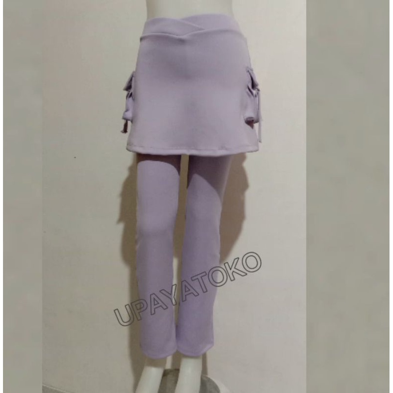 upayatoko/celana senam rok kantong wanita/ cbr rok kantong kargo item navy/clana olahraga-8