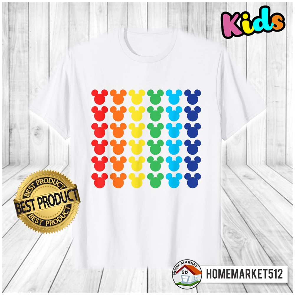 Kaos Anak Mickey Mouse Rainbow Icons T-Shirt Kaos Anak Laki-laki Dan Perempuan Premium SABLON ANTI RONTOK | HOMEMARKET512