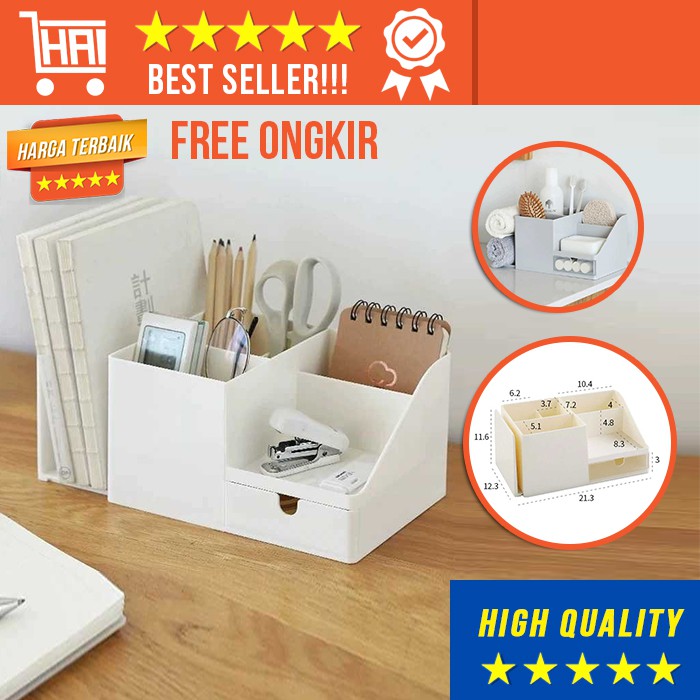 RAK TEMPAT BUKU PENSIL ALAT TULIS MAKE UP KOTAK BOX ORGANIZER PENYIMPAN STATIONERY MAKEUP ORGANIZER