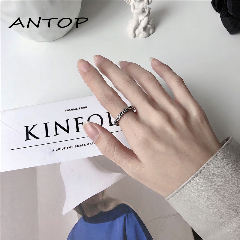 Cincin Desain Twisted Retro Korea Unik untuk Pria dan Wanita ANTOP