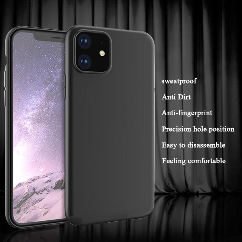 Soft Case Silikon Tpu Hitam Cover Apple Iphone 12 11 Pro Xs Max Xr X 8 7 6 6s Plus 5 5s Se 2020 11 12 Mini