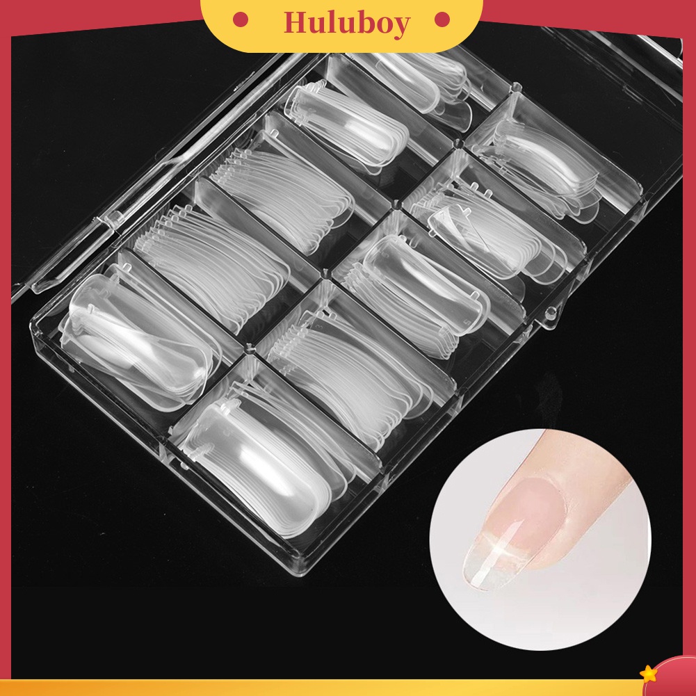 Huluboy Huluboy♡ 100pcs Cetakan Kuku Extension Transparan Reusable