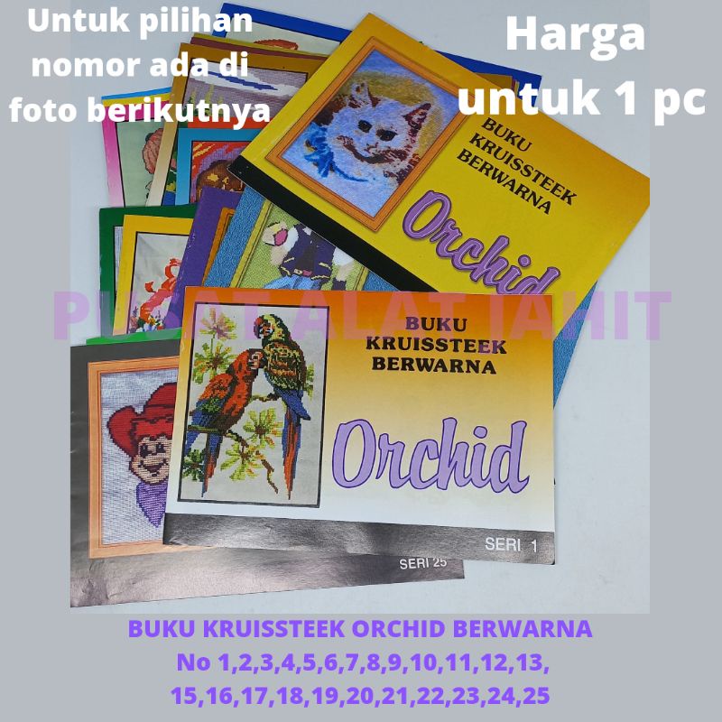 BUKU BELAJAR SULAM MENYULAM CROSS STITCH MUDAH ANAK ANAK SIMPLE KRUISSTEEK KRISTIK ORCHID PER 1 PC