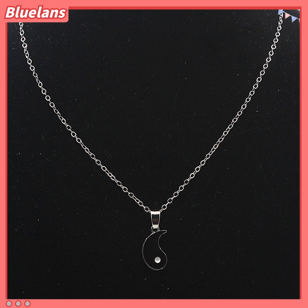 1 Pasang Kalung Liontin Tai Chi Bahan Alloy Tahan Karat Untuk Unisex