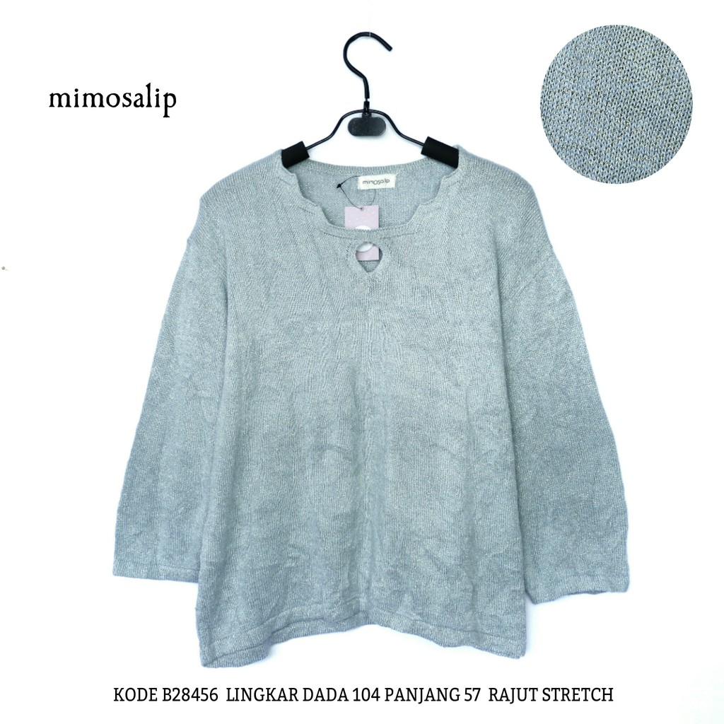 Blouse Rajut Biru Mimosalip