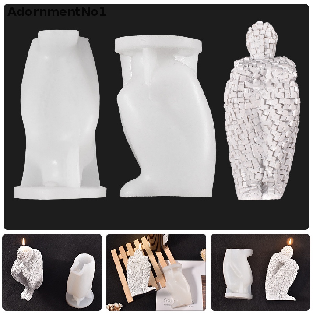 [AdornmentNo1] Mosaic Meditator Ornaments Silicone Candle Mold Candle Epoxy Resin Soap Mould [new]