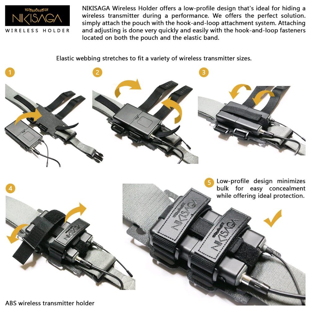 Nikisaga Wireless Holder For Standard Strap - Wireless Gitar dan Bass