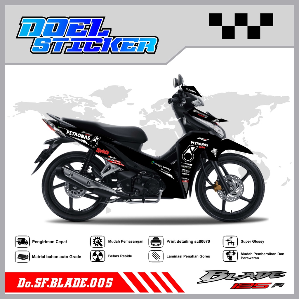 STICKER STRIPING BLADE NEW 125 - STICKER STRIPING LIST VARIASI HOLOGRAM , CROME BLADE NEW 125 DOEL 005