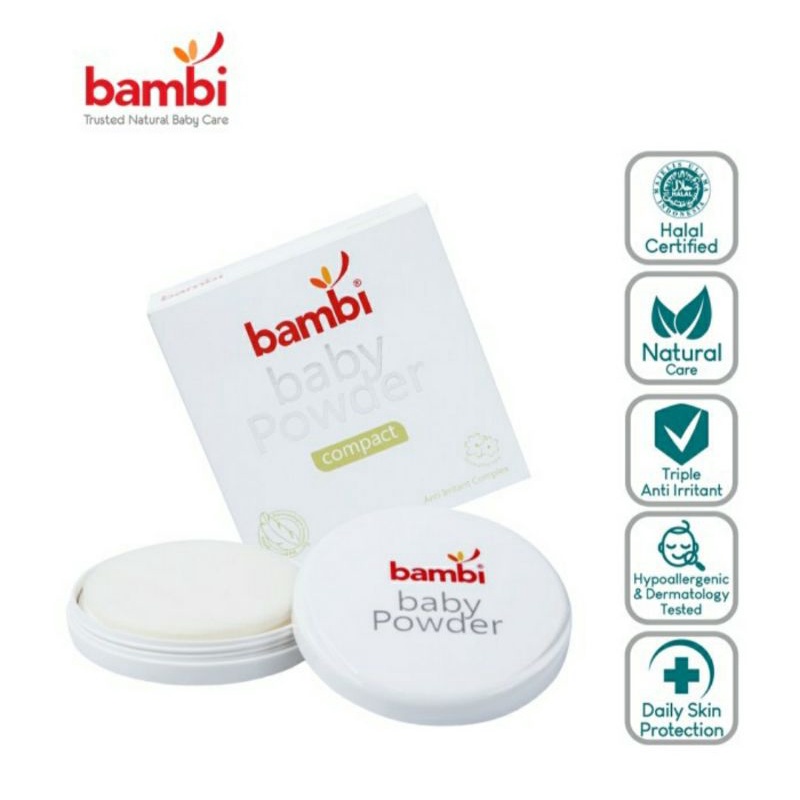 BAMBI Baby Compact Powder 40gr Bedak Padat Bayi Natural