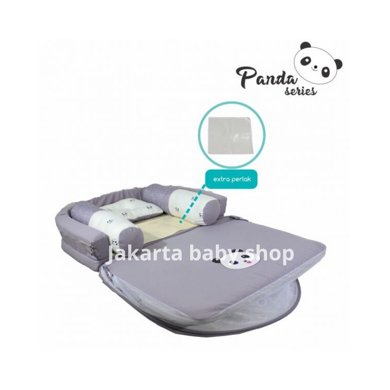 OMILAND KASUR LIPAT  OVAL BUMPER + KELAMBU PANDA OBK5311