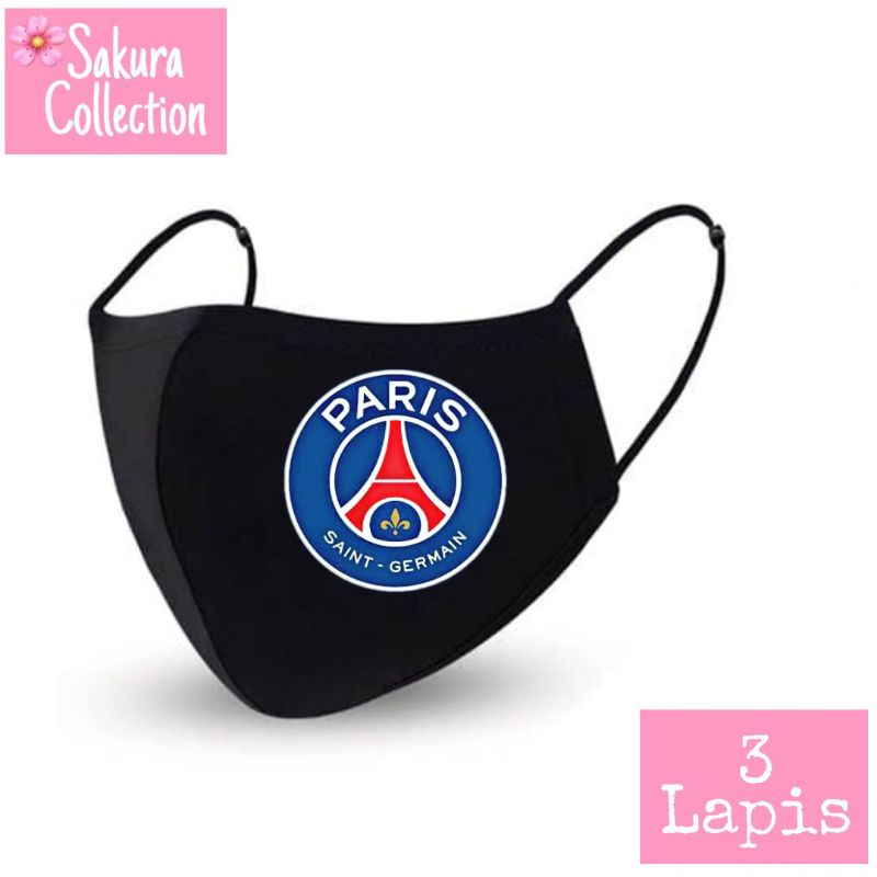 Masker Kain 3 Lapis - PSG PARIS SAIN GERMAN CLUB BOLA